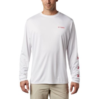 Columbia PFG Terminal Tackle Destination Long Sleeve, Sudaderas Blancos Para Hombre | 654921-LBP